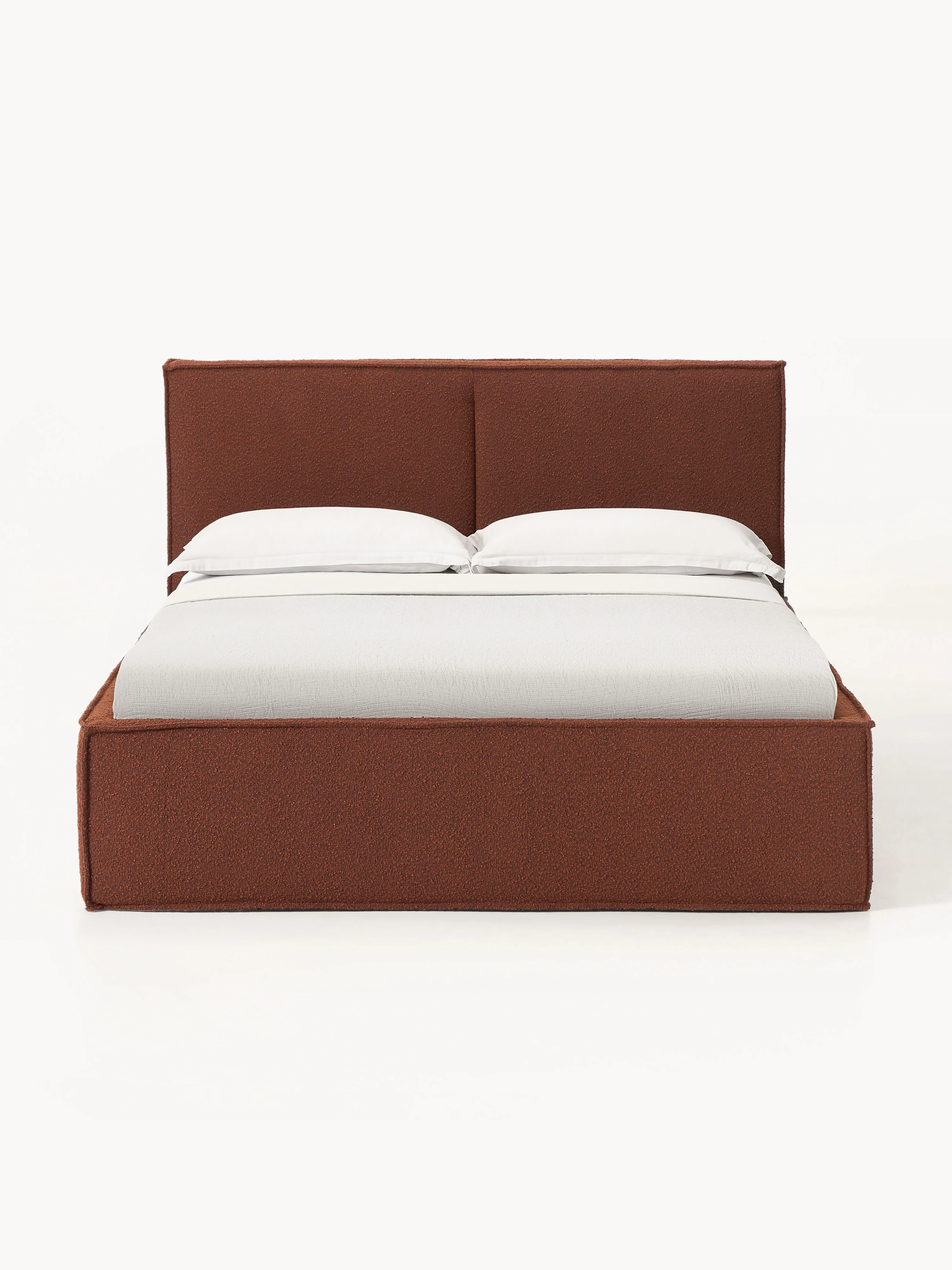 Bouclé gestoffeerd bed Dream met opbergruimte