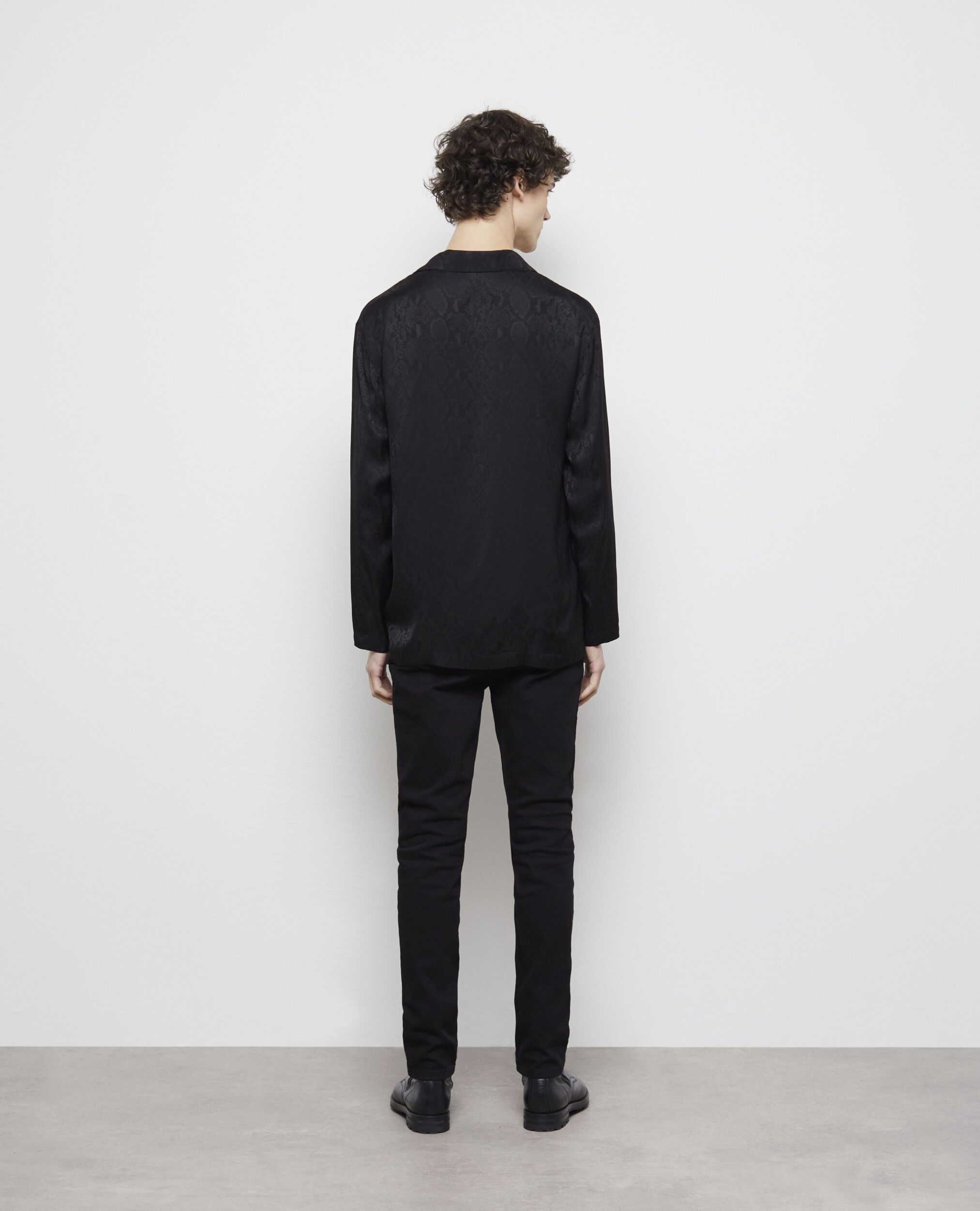 Chemise casual python noir