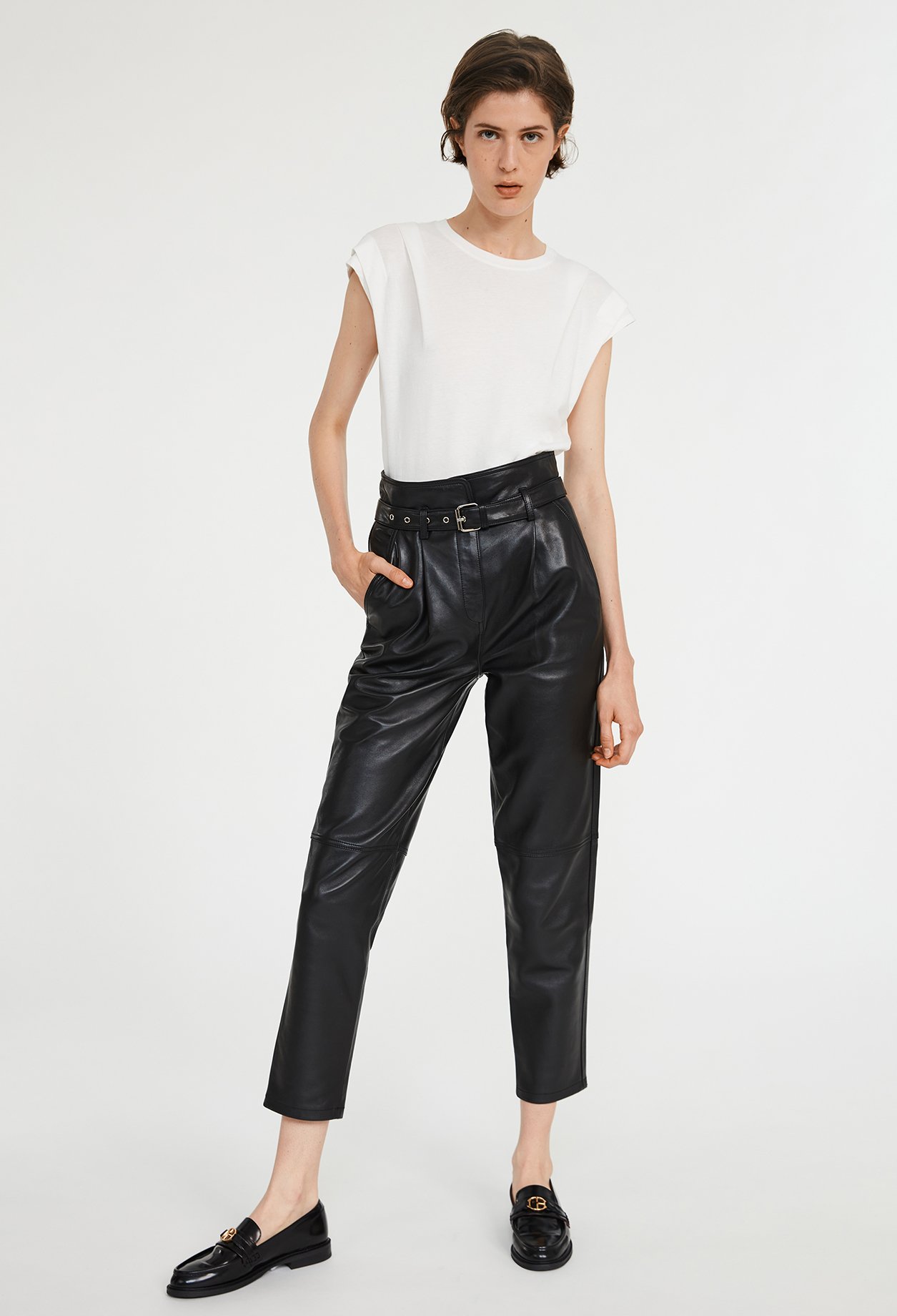 Pantalon noir cuir