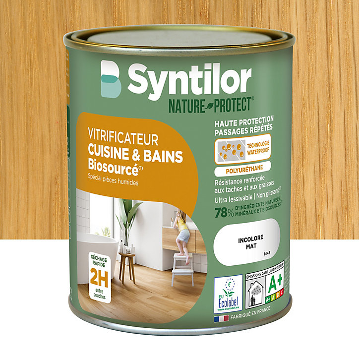 Vitrificateur cuisine et bains Biosourcé Nature Protect Syntilor incolore mat 0,75L
