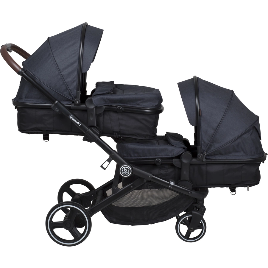 babyGO Geschwisterwagen Twinner Grey