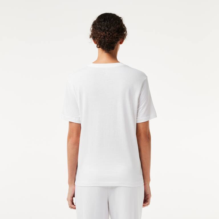 T-shirt d'intérieur en coton stretch Vêtements d’intérieur & de nuit - Blanc - Lacoste - Femme