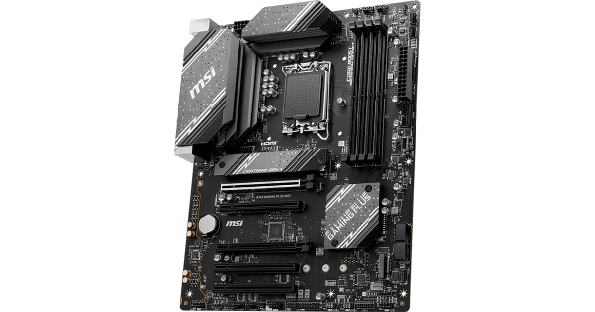 MSIB760 GAMING PLUS WIFI socket 1700 moederbord  (Grijs/zwart, RAID, 2.5Gb-LAN, Wi-Fi 6E, BT, Sound, ATX)