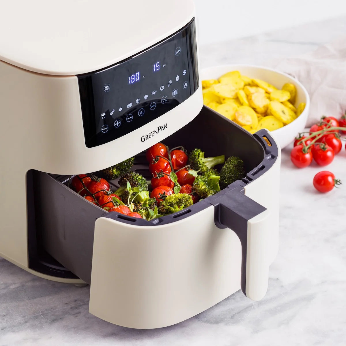 GreenPan Bistro XL Airfryer 7,2L - PFAS-vrij Crème
