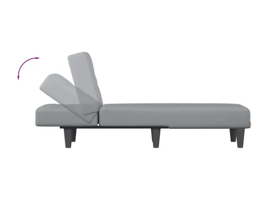 Chaise longue gris clair tissu