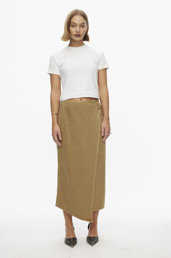Oval Square Soul Denim Skirt Tannin