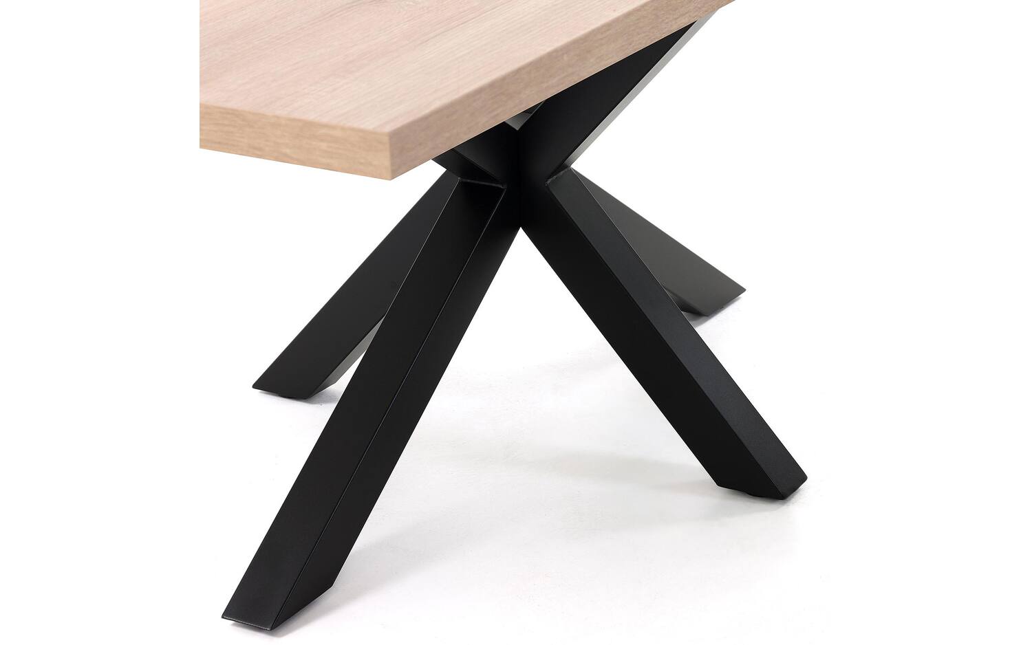 Kave Home Argo Eettafel - 200 x 100 cm - Eiken / Zwart