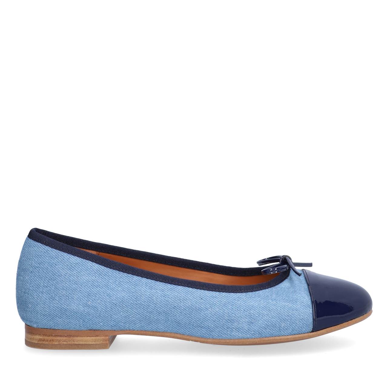 Billi Bi  A6021 ballerinasko - Navy patent/lt. Blue Denim