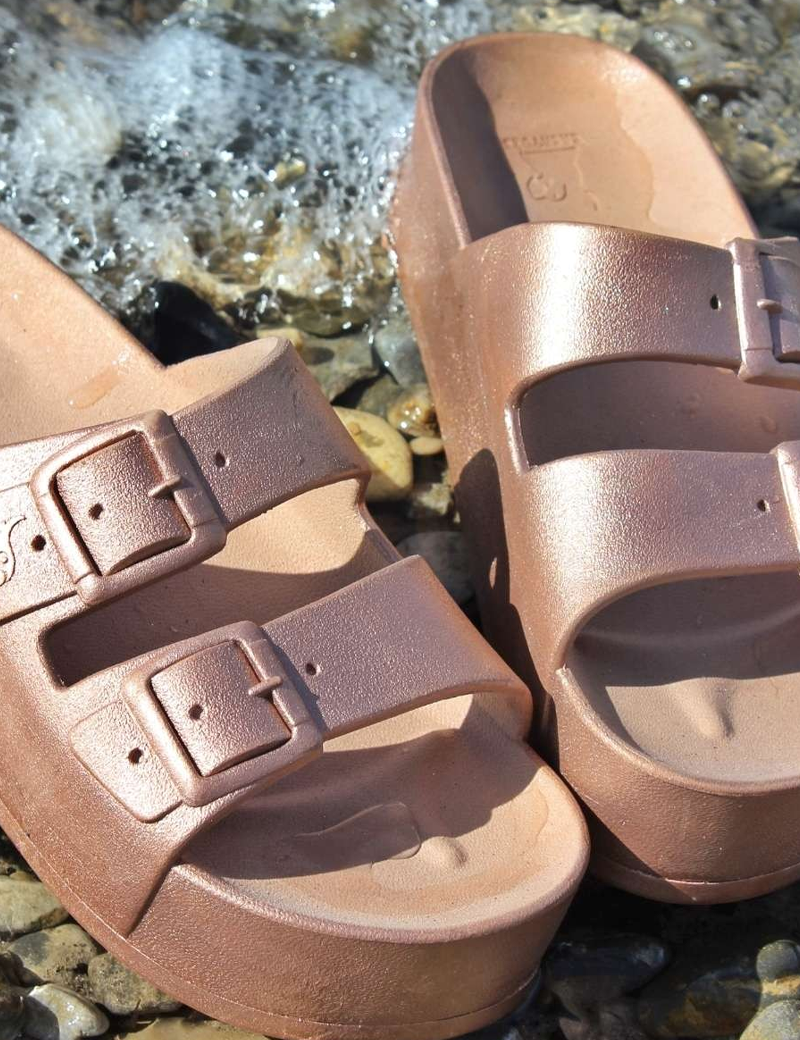 CACATOES SANDALES COMPENSÉES FEMME CAIPIRINHA METALLIC CUIVRE
