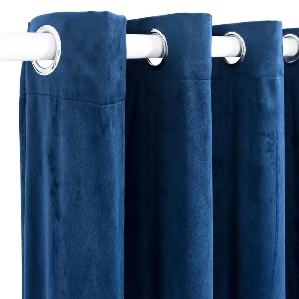 vidaXL - Gordijn - Blauw - Fluweel