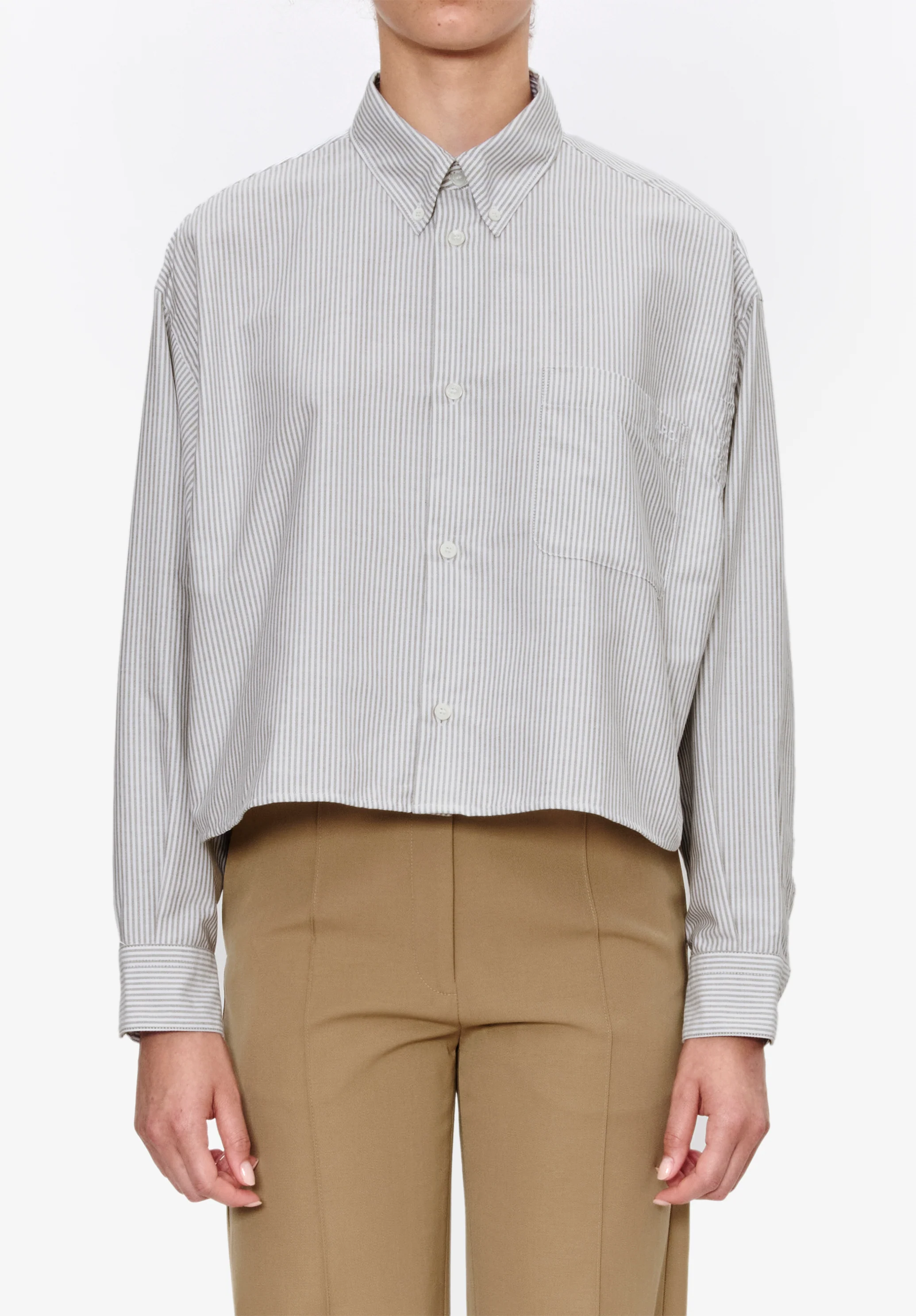 chemise sophia button down logo - Kaki militaire