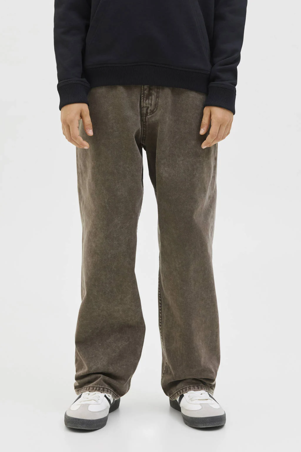 JACK & JONES JUNIOR loose casual broek donkergroen