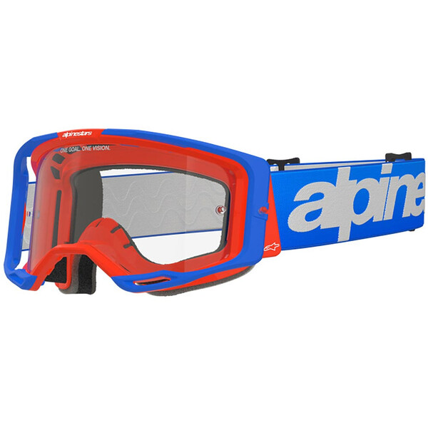 Alpinestars - Masque Vision 8 Wordmark Bleu / Blanc / Rouge / Transparent