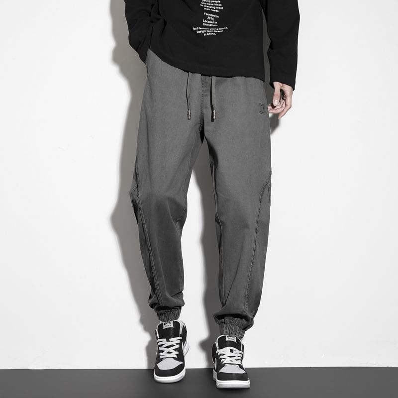 Hushgrain - Effen cropped harem-joggingbroek met trekkoord in de taille