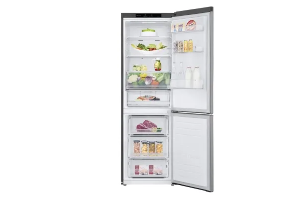 LG GBB61PZJMN - Køleskab/fryser - bund-fryser - bredde: 59.5 cm - dybde: 68.2 cm - højde: 186 cm - 341 liter - Klasse E - skinnende stål