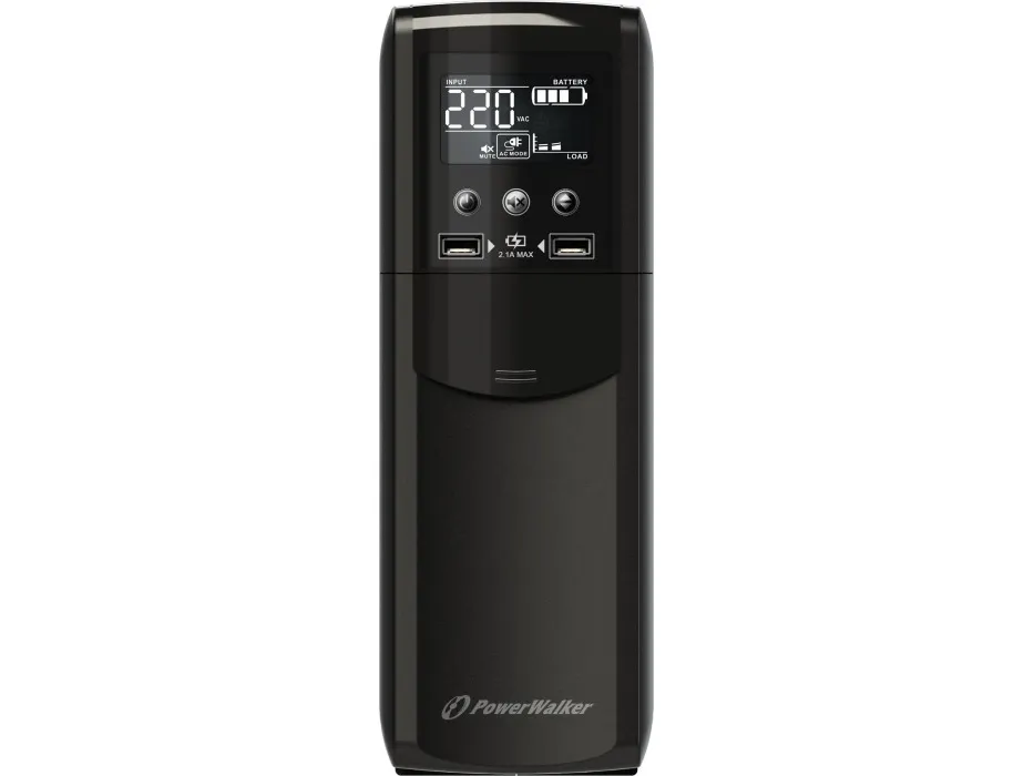 PowerWalker VI 1000 CSW - UPS - AC 170 - 280 V - 600 Watt - 1000 VA - 10 At - USB - output-stikforbindelser: 4