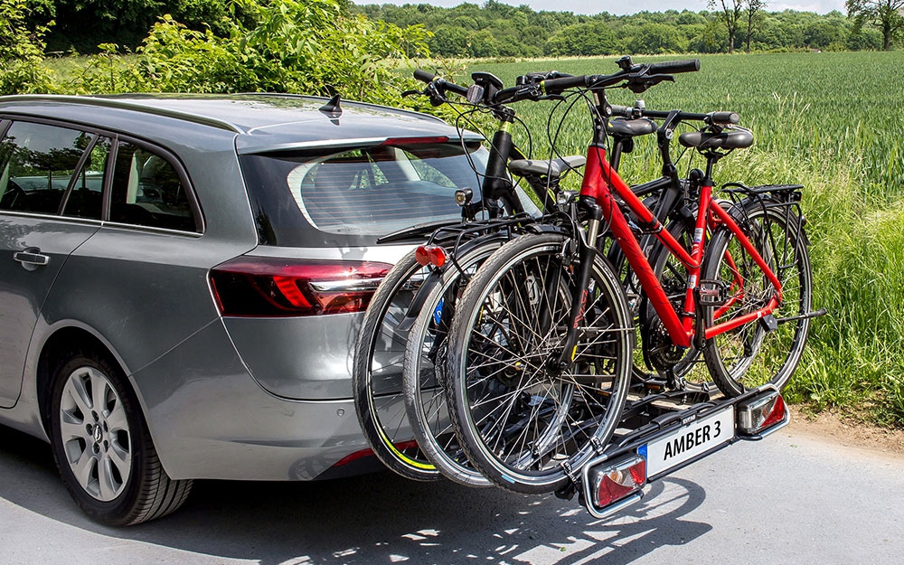 Eufab Fahrradträger Anhängerkupplung Amber III für 3 Fahrräder, E-Bike geeignet