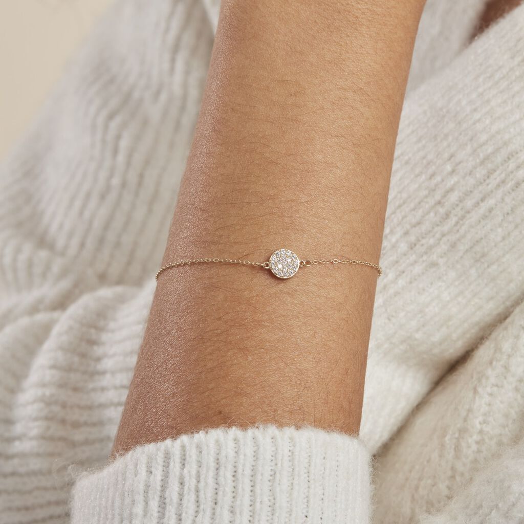 Bracelet Or Jaune Burak Oxyde De Zirconium