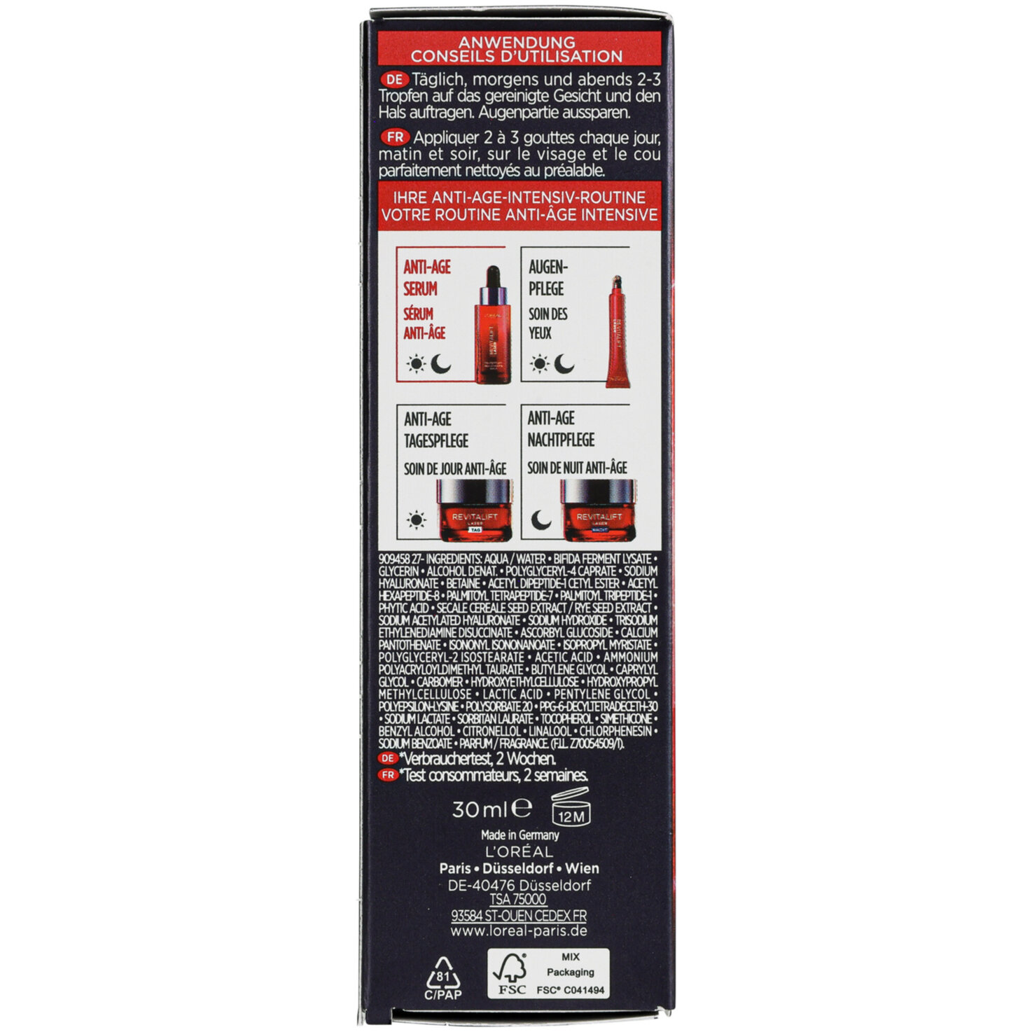 L'Oréal Paris Revitalift Laser Dreifach Power Tri-Peptid Anti-Age-Serum, 30ml
