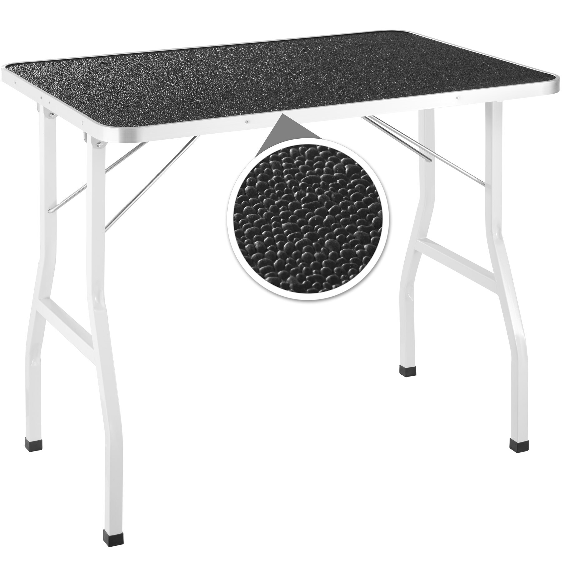 tectake® Trimmtisch, mit höhenverstellbarem Galgen, rutschfeste und kratzfeste Gummibeschichtung, Belastbarkeit 60 kg