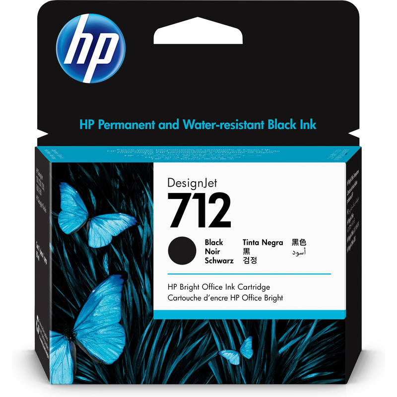 HP 712 Tintenpatrone, 80 ml, schwarz