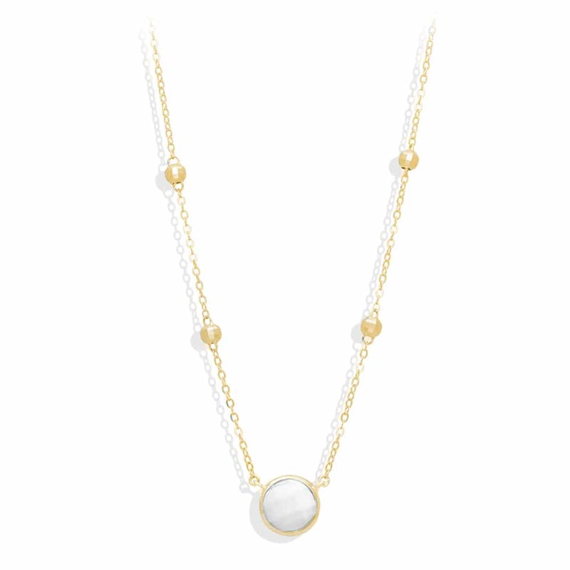 Collier Argent Doré Valentine Cristal Blanc