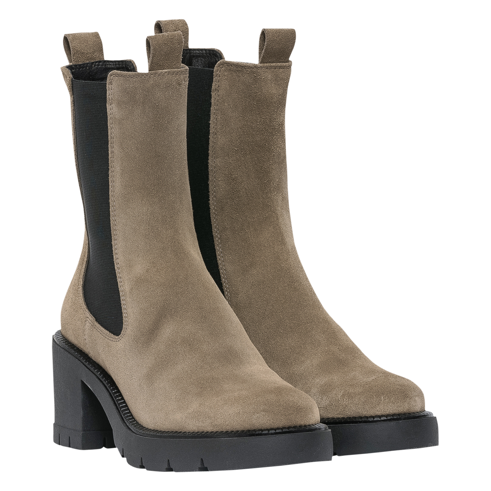 ESTELLE - Boots en cuir velours | Marron