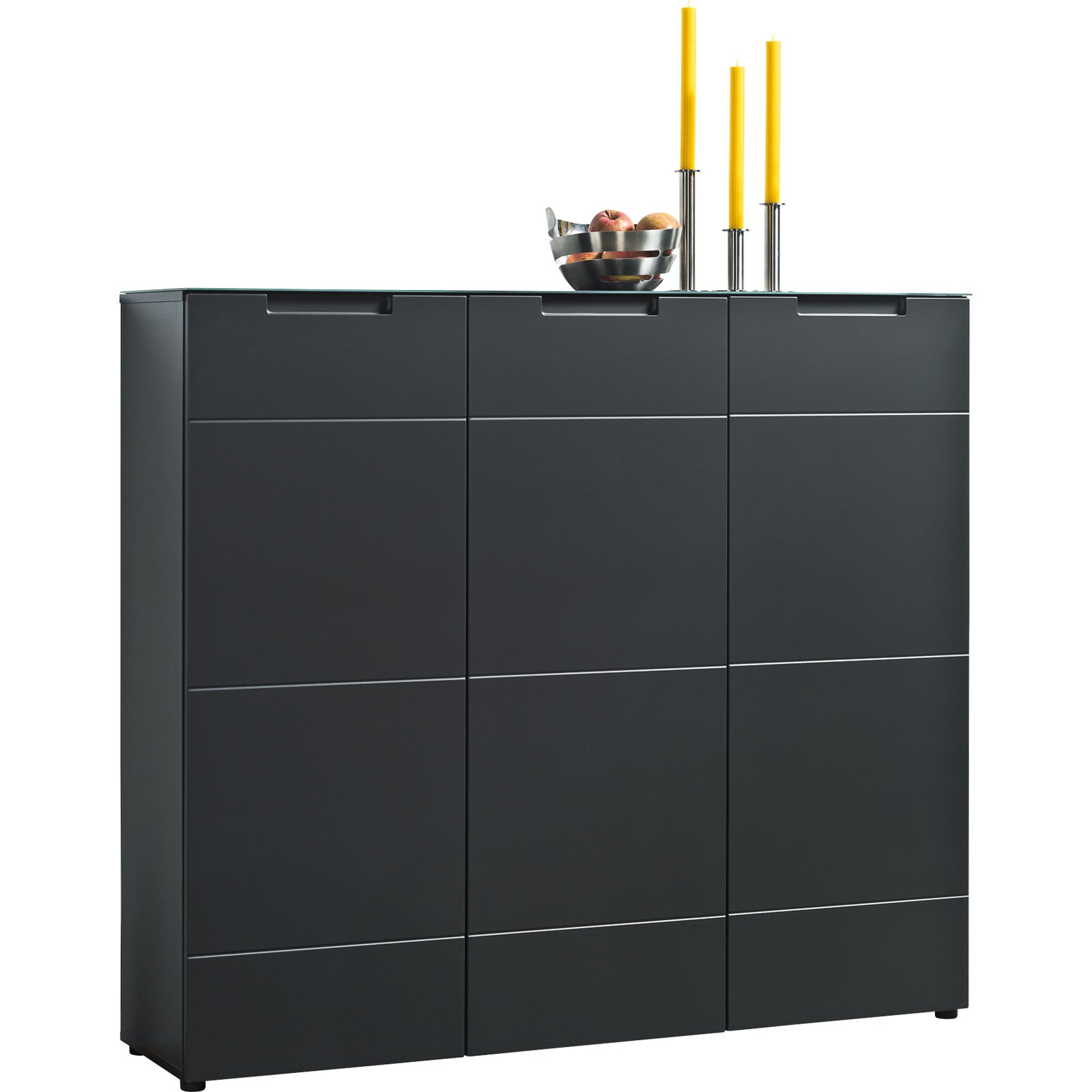 Schuhschrank Mailand Dekor anthrazit 135 x 120 x 34 cm