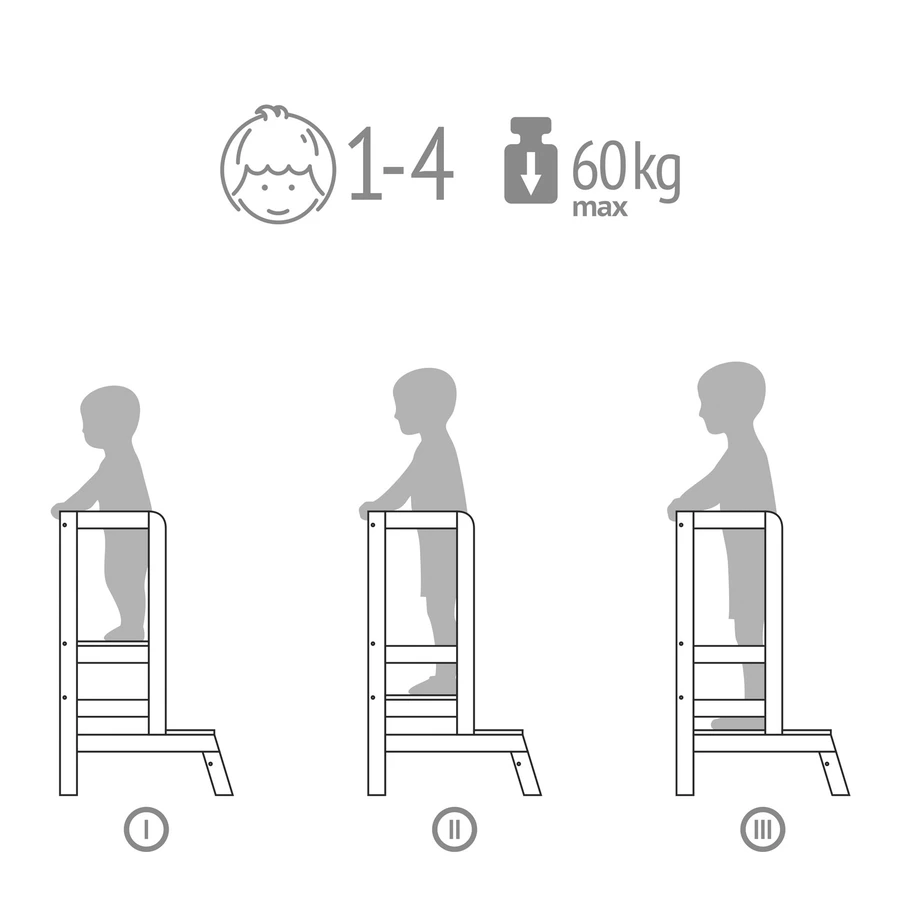 Polini Kids Lernturm Step grau