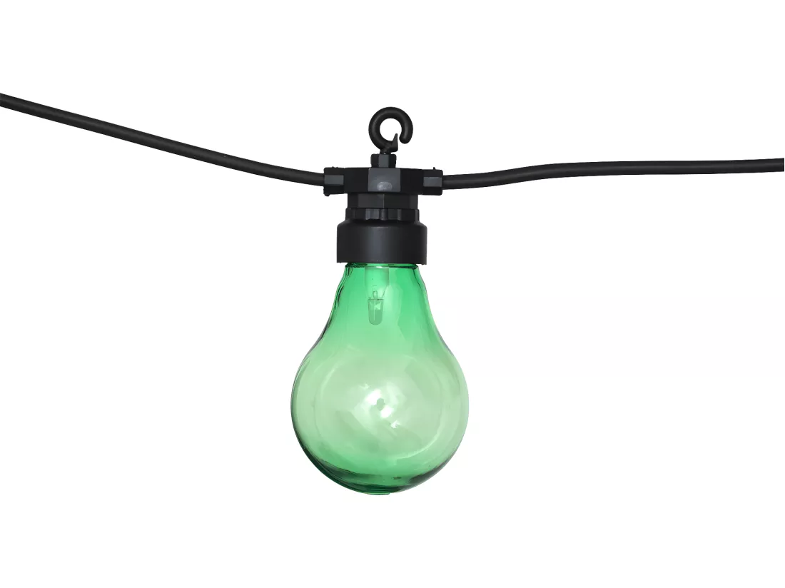 Guirlande Lumineuse Solaire façon guinguette 10 Ampoules de couleurs LED Blanc chaud sur 5 mètres