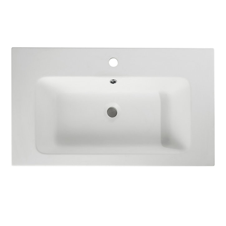 Plan vasque en résine blanc à encastrer GoodHome Duala l. 80 cm