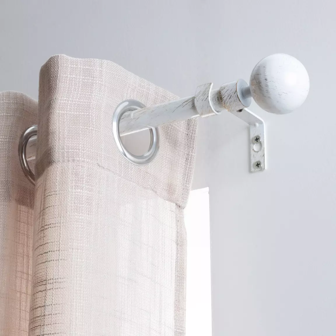 Kit de tringle extensible (L120 - L210 cm / D19 mm) Basic Blanc et or