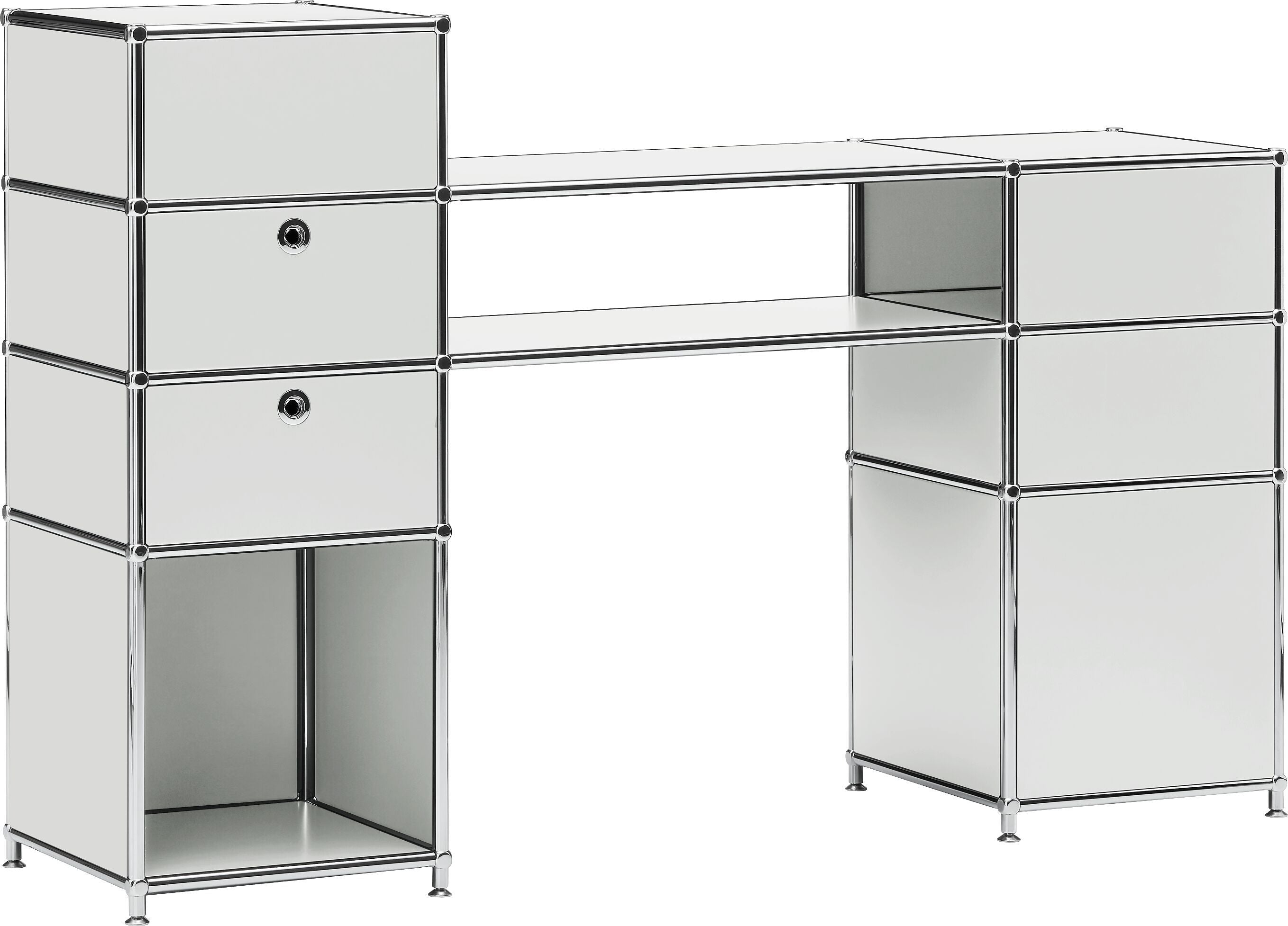 FLEXCUBE Schreibtisch - Hellgrau / B: 152.0 cm x T: 40.0 cm x H: 100.0 cm