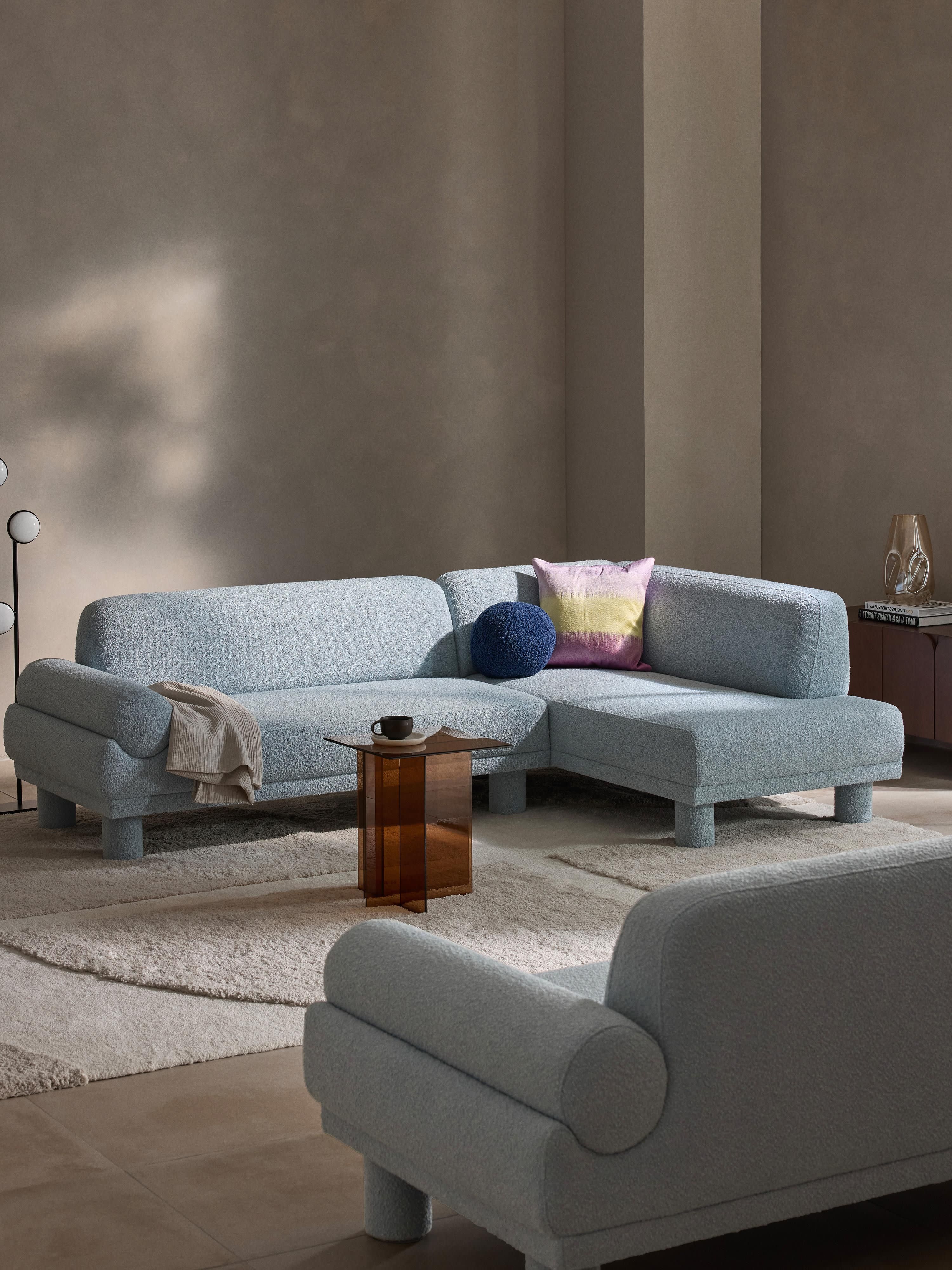 Bouclé hoekbank Lilo