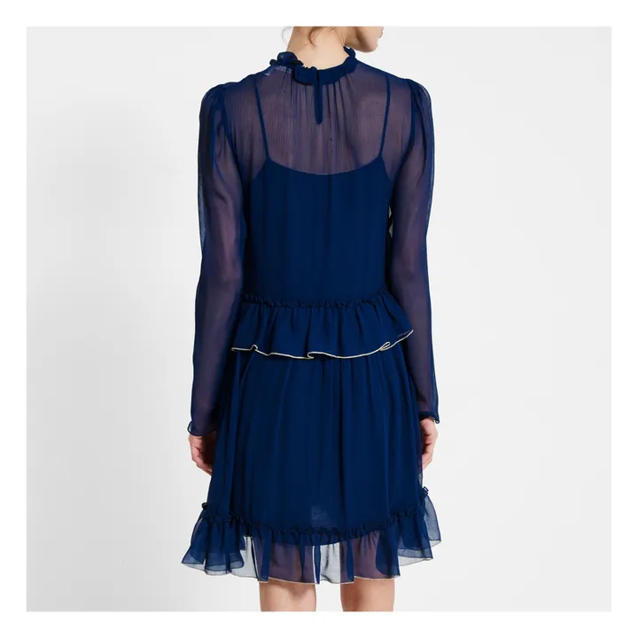 See by Chloé Robe Courte Soie | Bleu marine