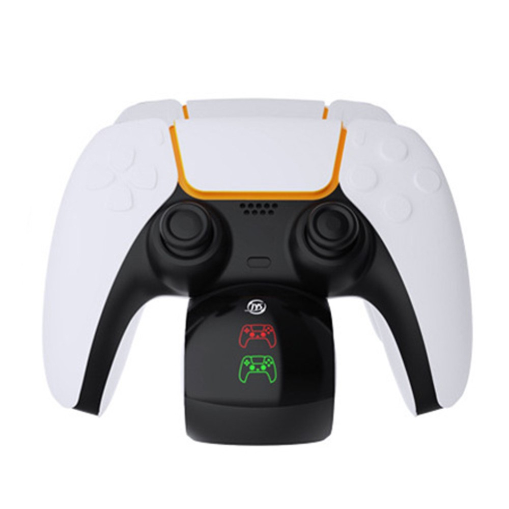 Sony PlayStation PS5 Controller Dual Ladestation Docking Halter mit LED Ladeanzeige (17 x 6cm) - Weiss / Schwarz