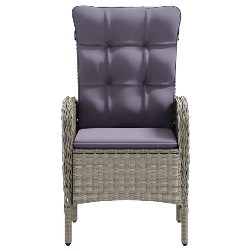 Mobilier à dîner d'extérieur avec coussins 3 pièces gris et noir
