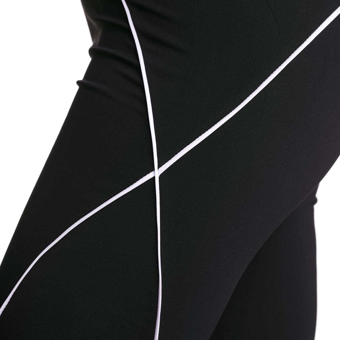 Gina Sports Damen Sport-Leggings mit Kontrastpiping schwarz