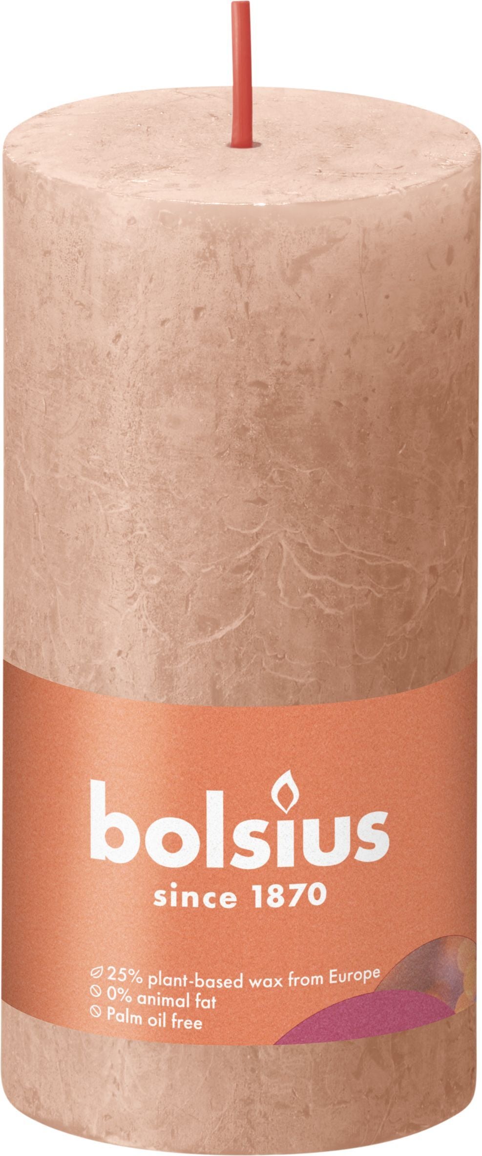 Bolsius stompkaars Rustiek Shine beige 30 uur D 5 H 10 cm