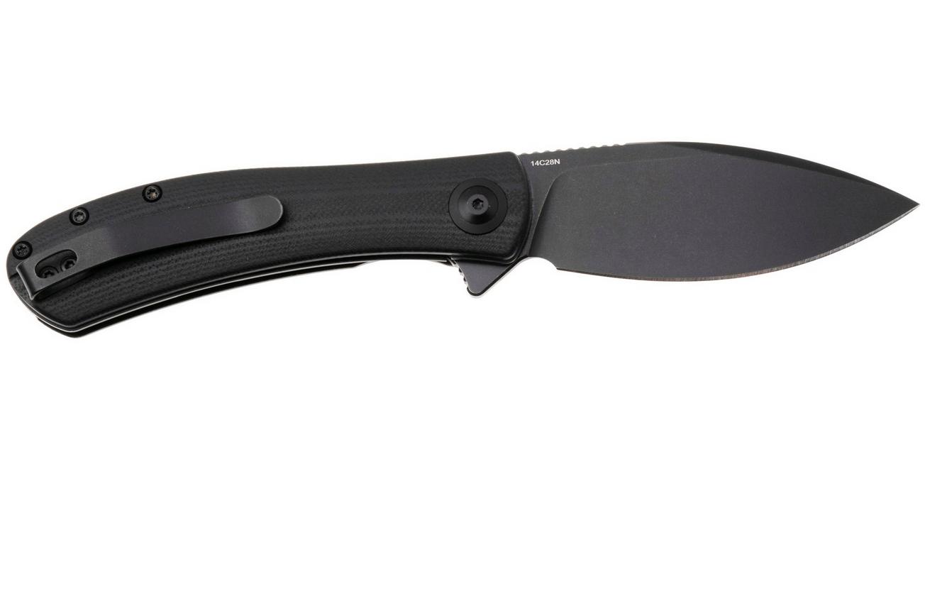 Trollsky Knives Mandu Evo MTE003 Blackwashed 14C28N, Black G10, zakmes, Michael Trollsky design