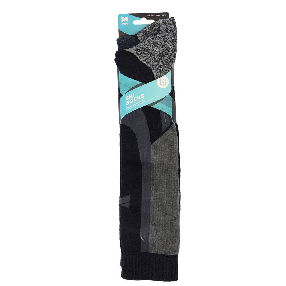Xtreme skisokken - set van 2 zwart/grijs/grijsblauw