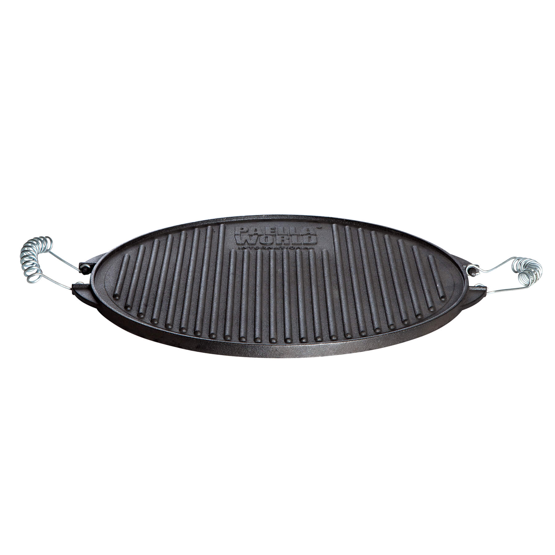 Gusseisen-Grillplatte Light Ø 38 cm mit abnehmbaren Edelstahl-Griffen: Vielseitig einsetzbare, robuste und strapazierfähige Grillplatte