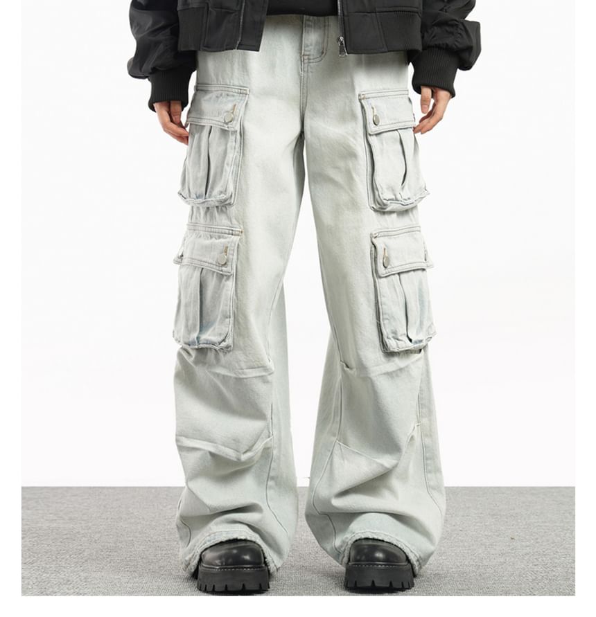 DuckleBeam - Mid Rise Pocket Detail Wijde Broek