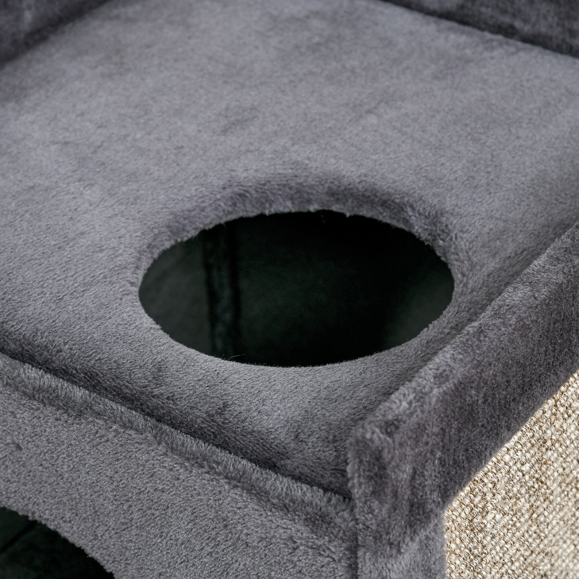 PawHut Kratztonne mit Kratzmatte grau 45L x 45B x 81H cm
