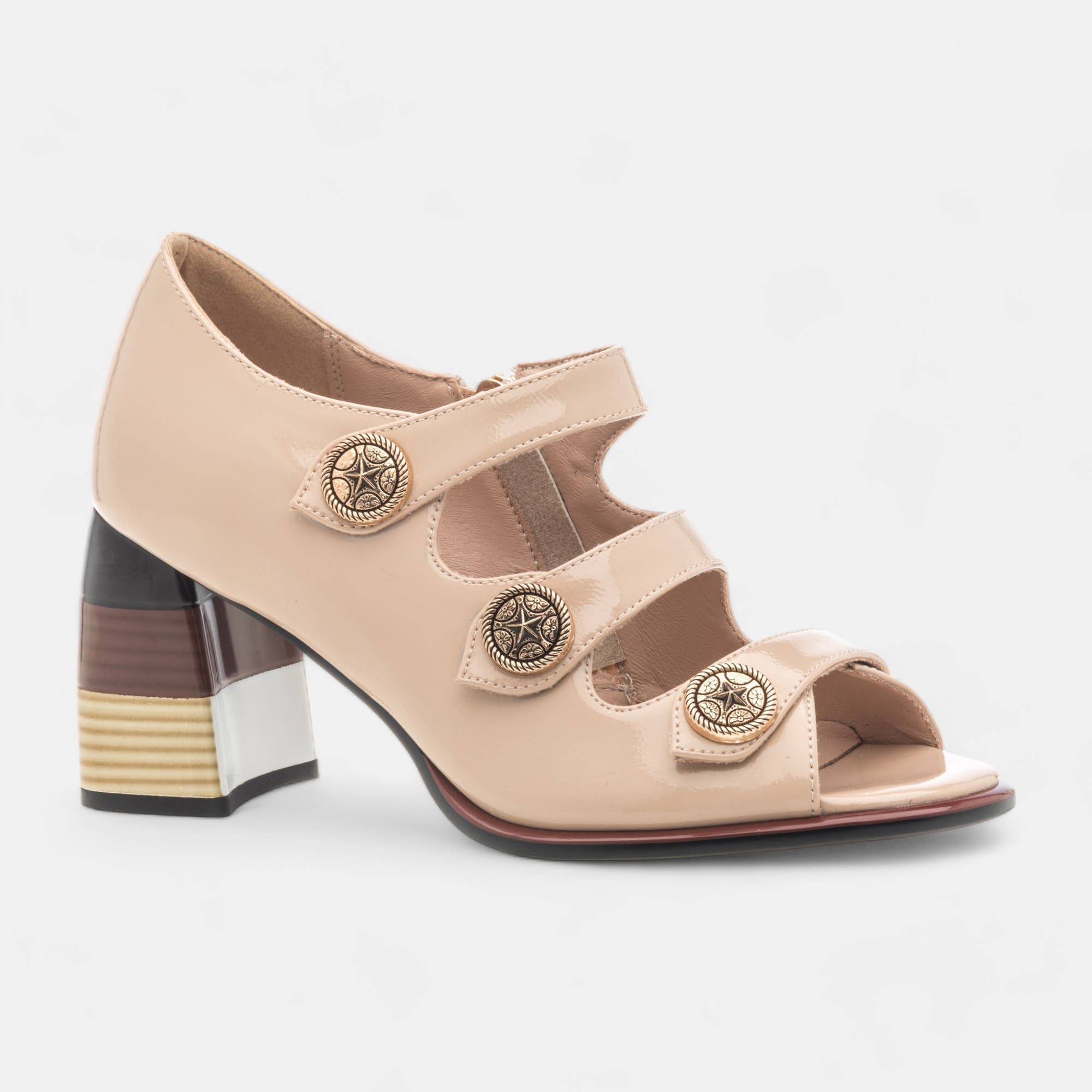 Nu-pieds à talon Femme beige
