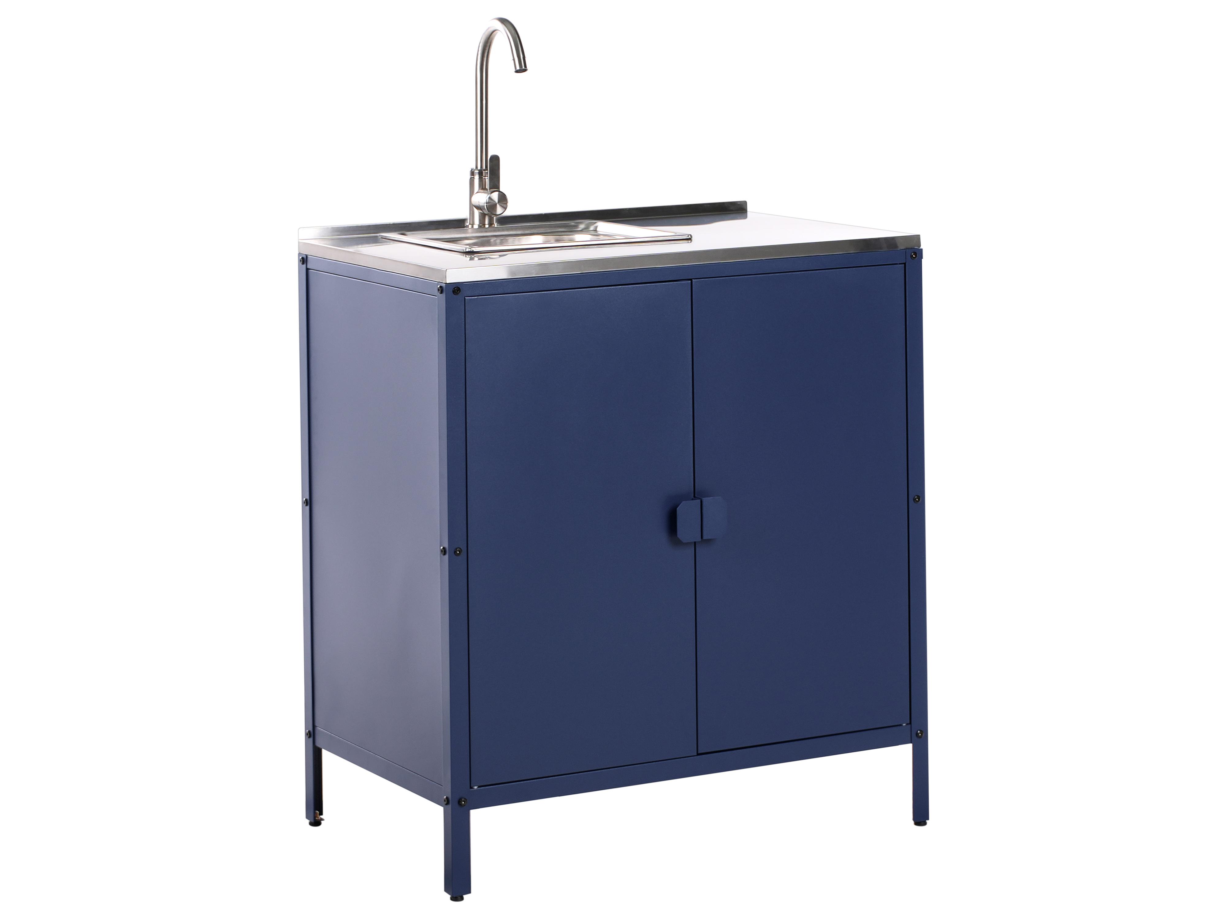 Tuin keukenset 2-delig met spoelbak VILAMA Metaal Blauw