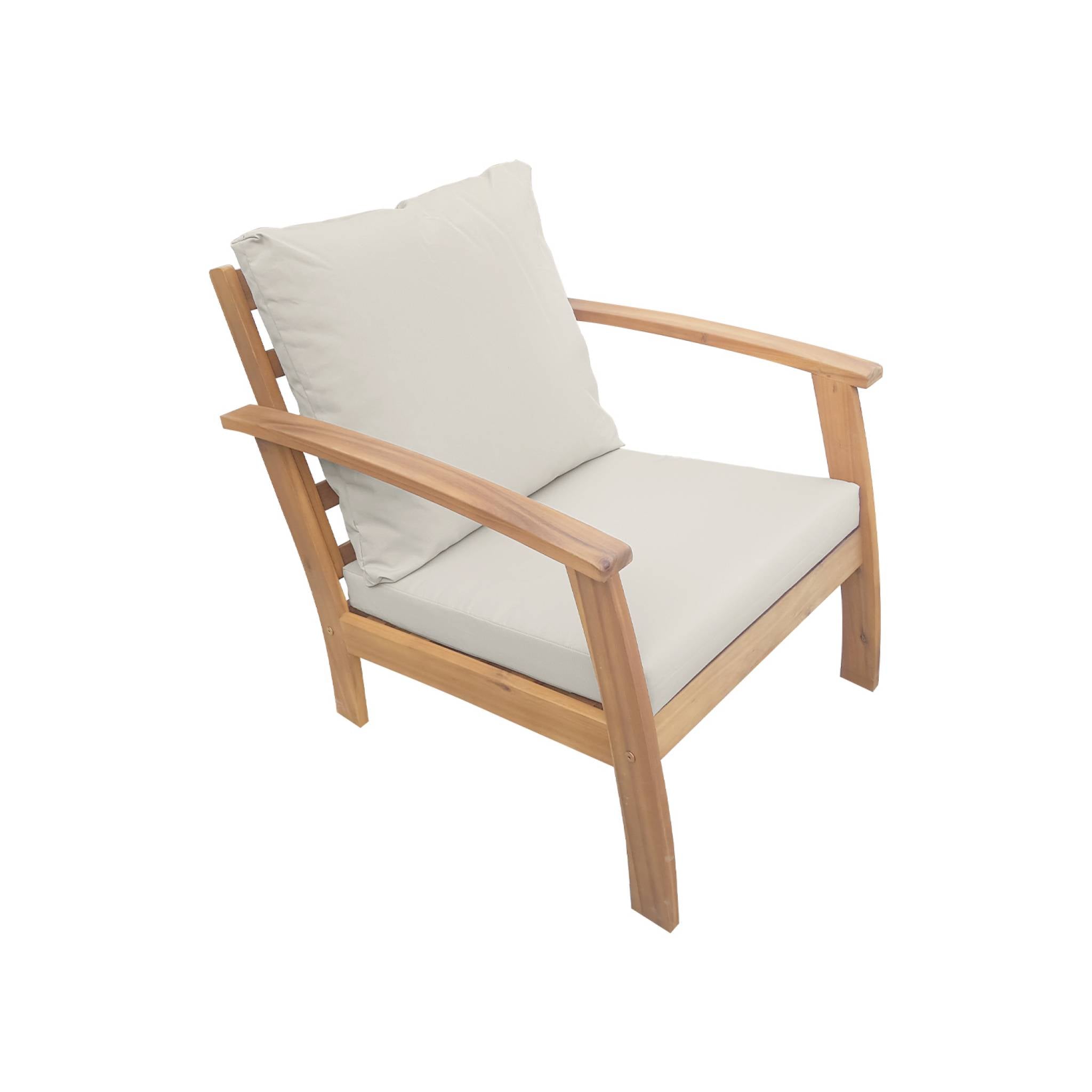 sweeek - Houten loungeset, 4 zitplaatsen
