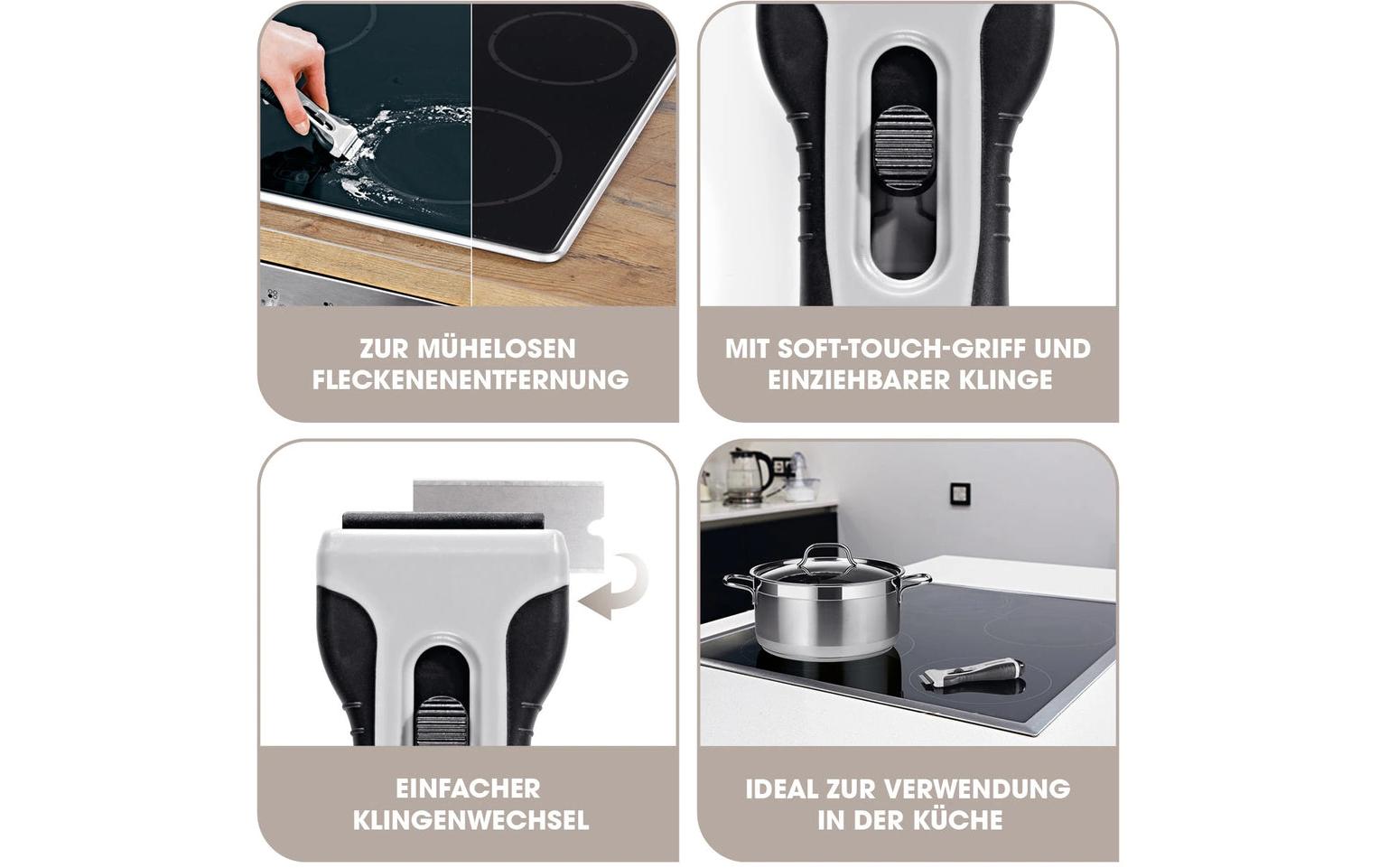 Glaskeramikschaber 4 ErsatzklingenKochfeldschaber