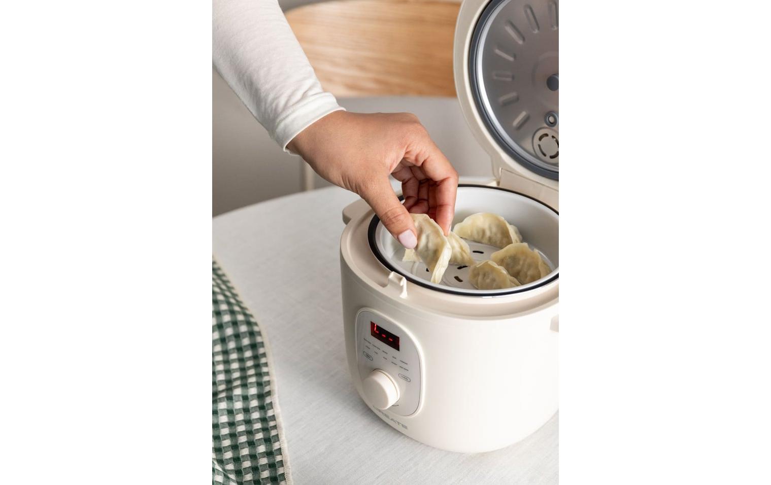 Reiskocher 2 l<br>Multifunktionaler Reiskocher mit Dampfgarer, programmierbar bis zu 24 Stunden