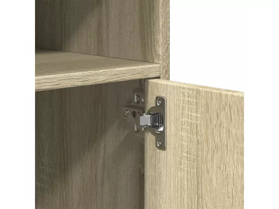 Armoire à roulettes chêne sonoma 60x48x81 cm bois d'ingénierie